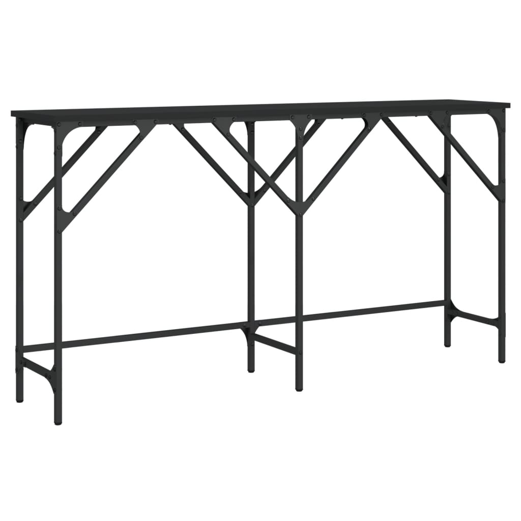 Console Table Black Engineered wood 55.1 x 11.4 x 29.5 in