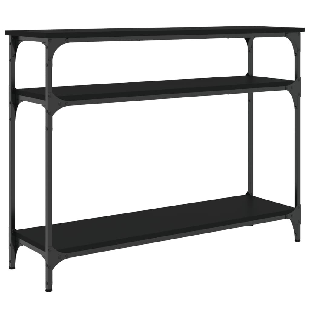Console Table Black Engineered wood and metal Narrow