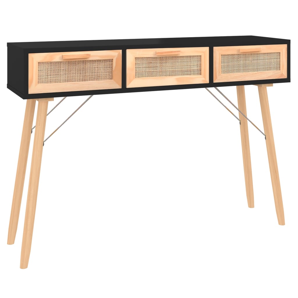 Console Table Black Engineered wood Console Table Rectangular