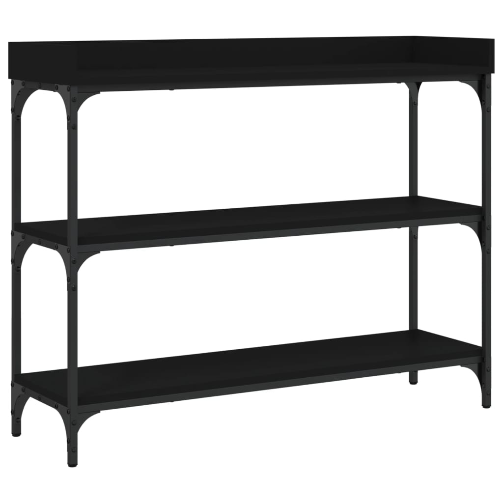 Console Table Black Engineered wood Medium Adjustable Feet