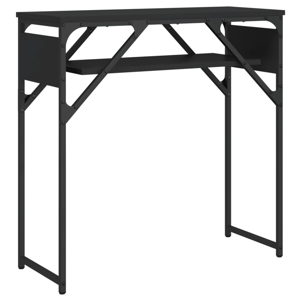 Console Table Black Engineered wood, metal 29.5x11.8x29.5 in