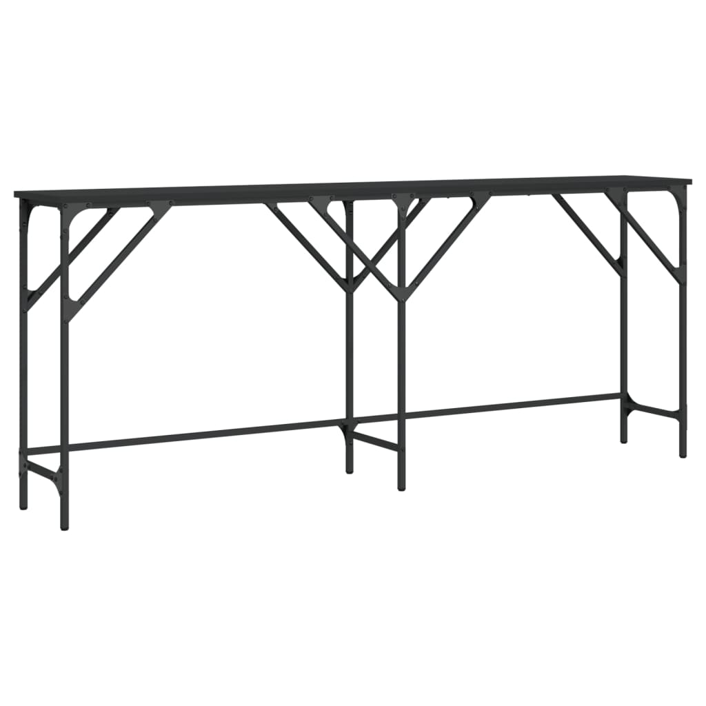 Console Table Black Engineered wood, metal Large Adjustable Feet