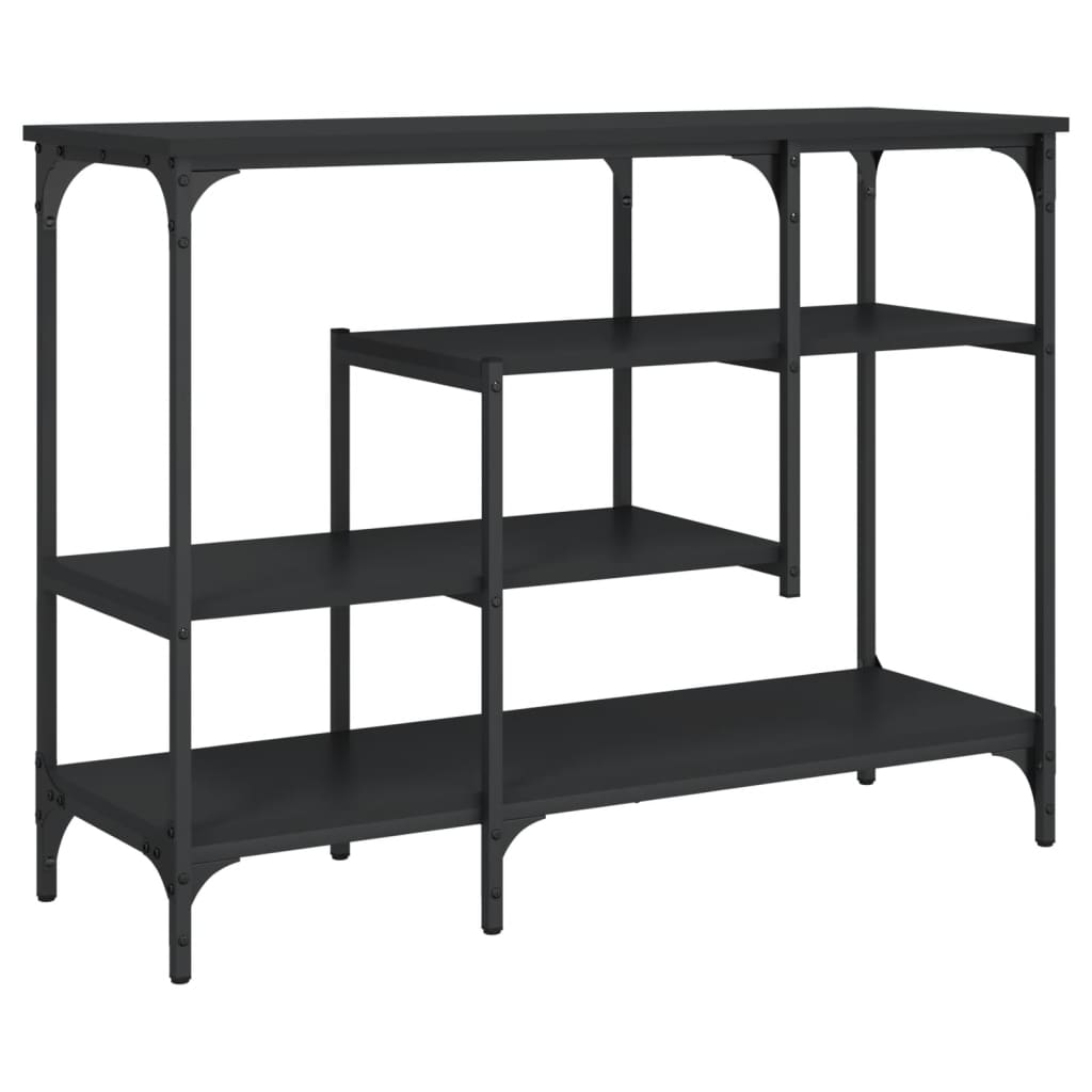 Console Table Black Engineered wood, metal Narrow Adjustable Feet