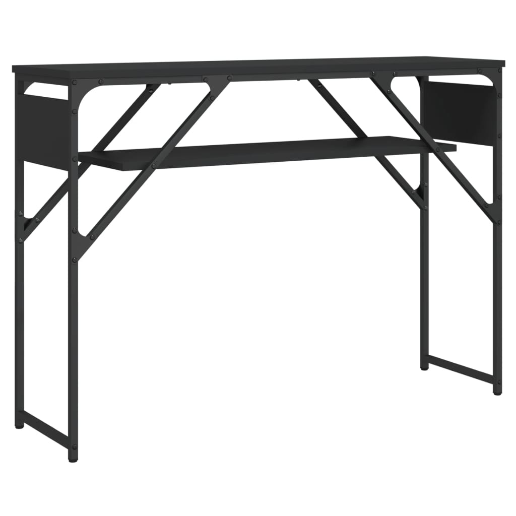 Console Table Black Engineered wood Narrow Adjustable Feet