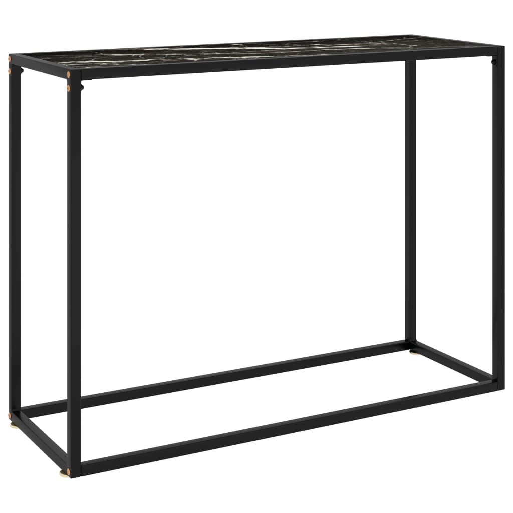 Console Table Black Tempered glass 39.4 in x 13.8 in x 29.5 in