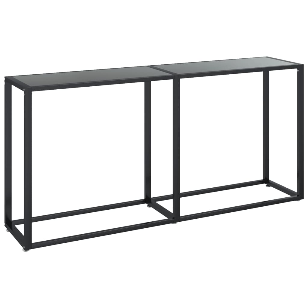 Console Table Black Tempered glass 63.0x13.8x29.7in Simple