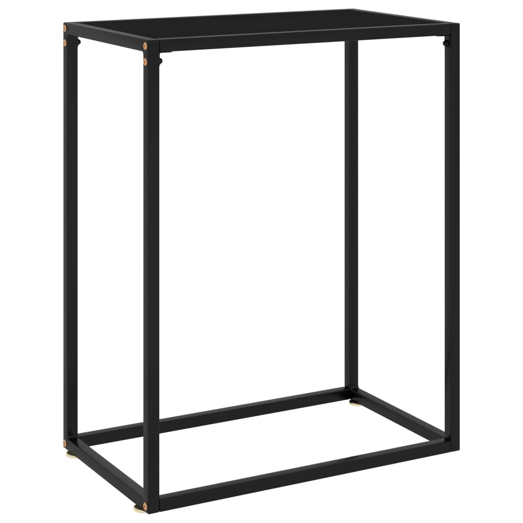 Console Table Black Tempered glass and powder-coated steel Medium