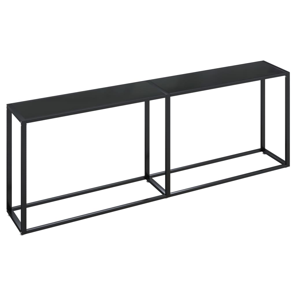 Console Table Black Tempered Glass Large Simplistic