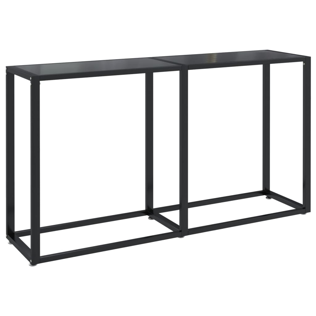 Console Table Black Tempered glass, powder-coated steel