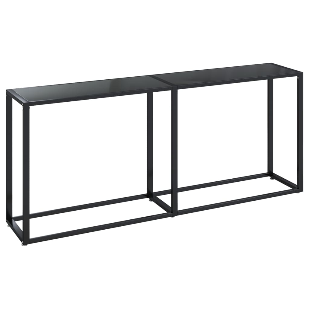 Console Table Black Tempered glass, powder-coated steel Large