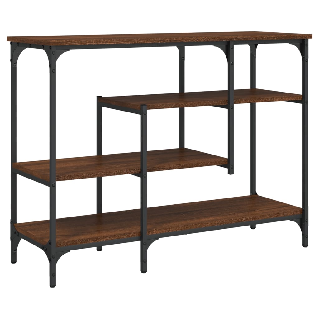 Console Table Brown oak Engineered wood, metal 39.4x13.8x29.5 in