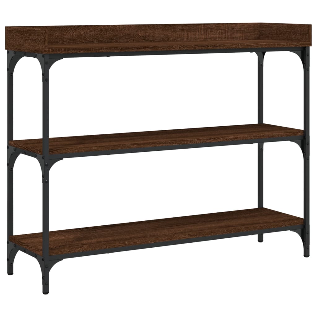 Console Table Brown Oak Engineered wood, Metal Console Table