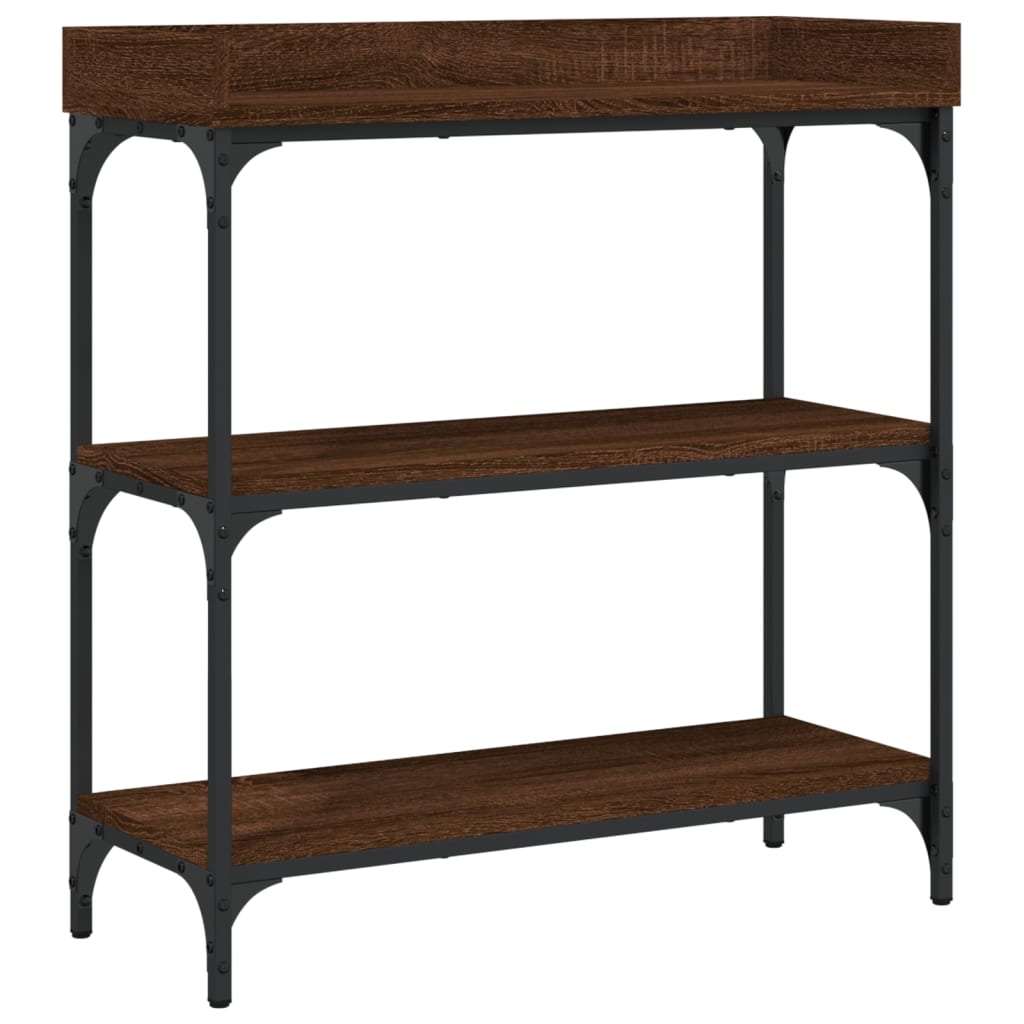 Console Table Brown Oak Engineered wood, metal Medium