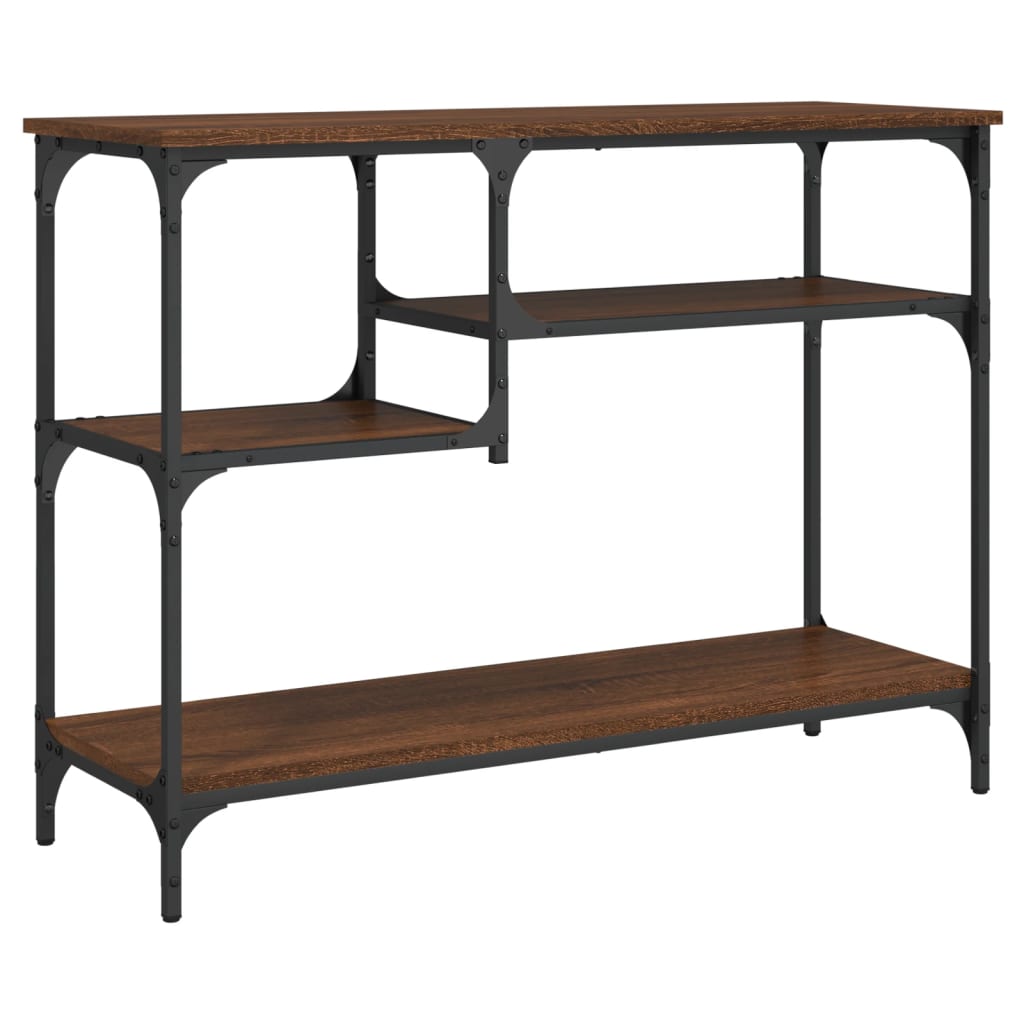 Console Table Brown Oak Engineered wood, Metal