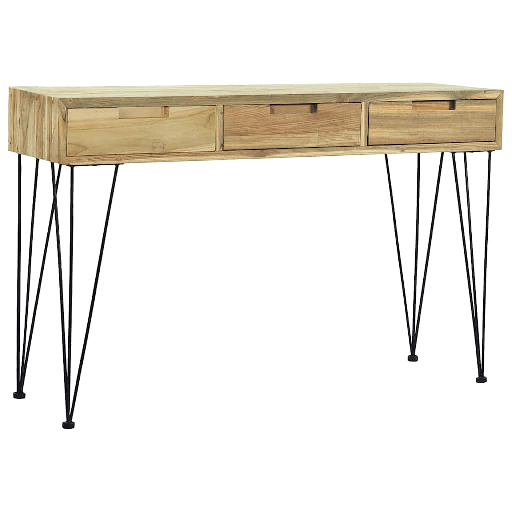 Console Table Brown Recycled solid teak and wrought iron