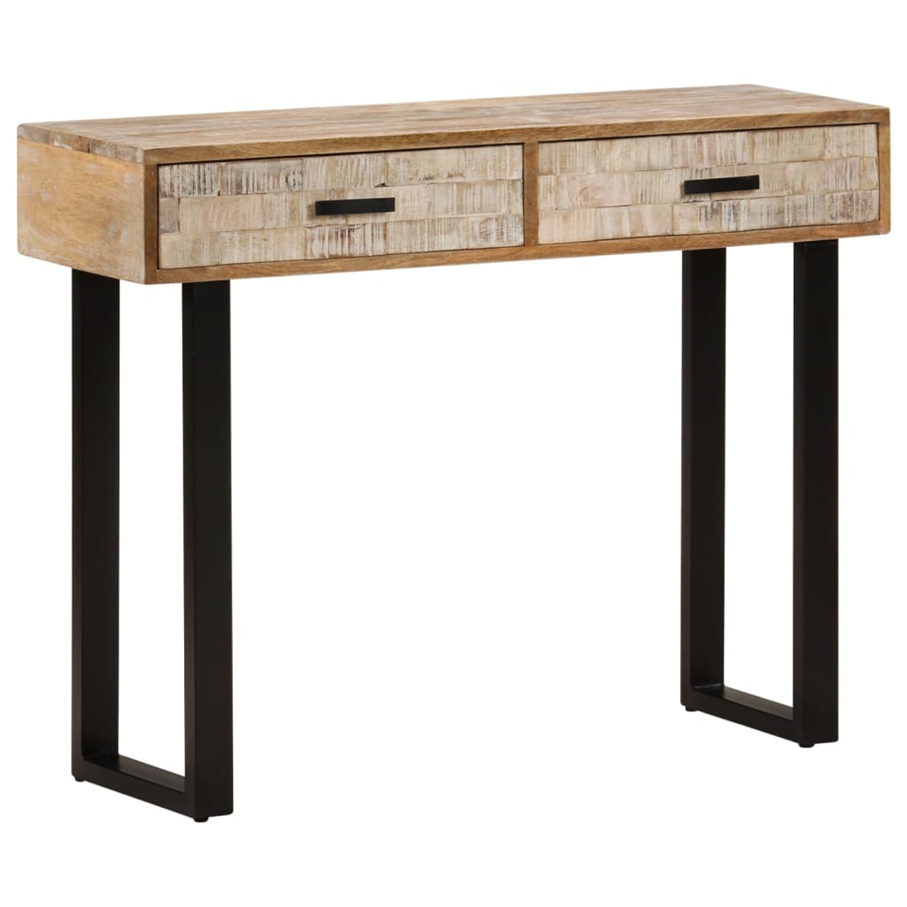 Console Table Brown Solid mango wood, powder-coated iron Medium