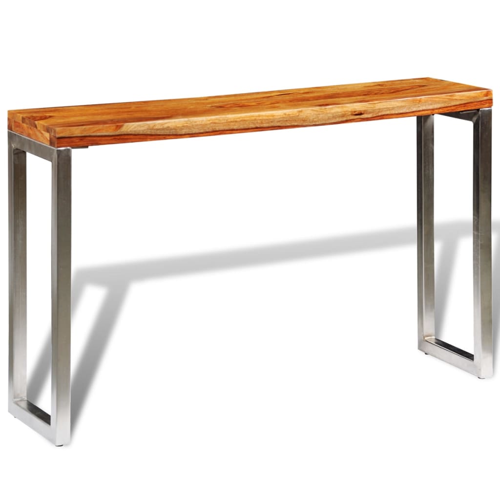 Console Table Brown Solid wood Medium Durable Console Table