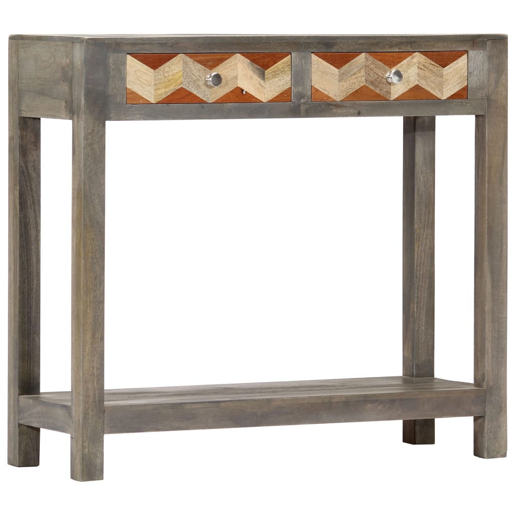 Console Table Grey Solid mango wood 33.9 x 11.8 x 29.9 in