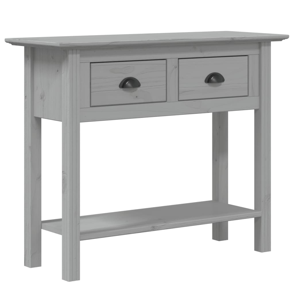 Console Table Grey Solid pine wood, engineered wood, metal Medium