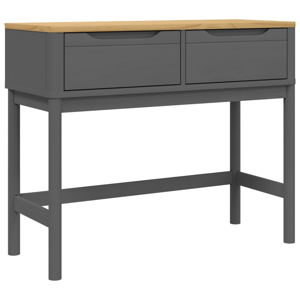 Console Table Grey Solid pine wood, engineered wood Narrow