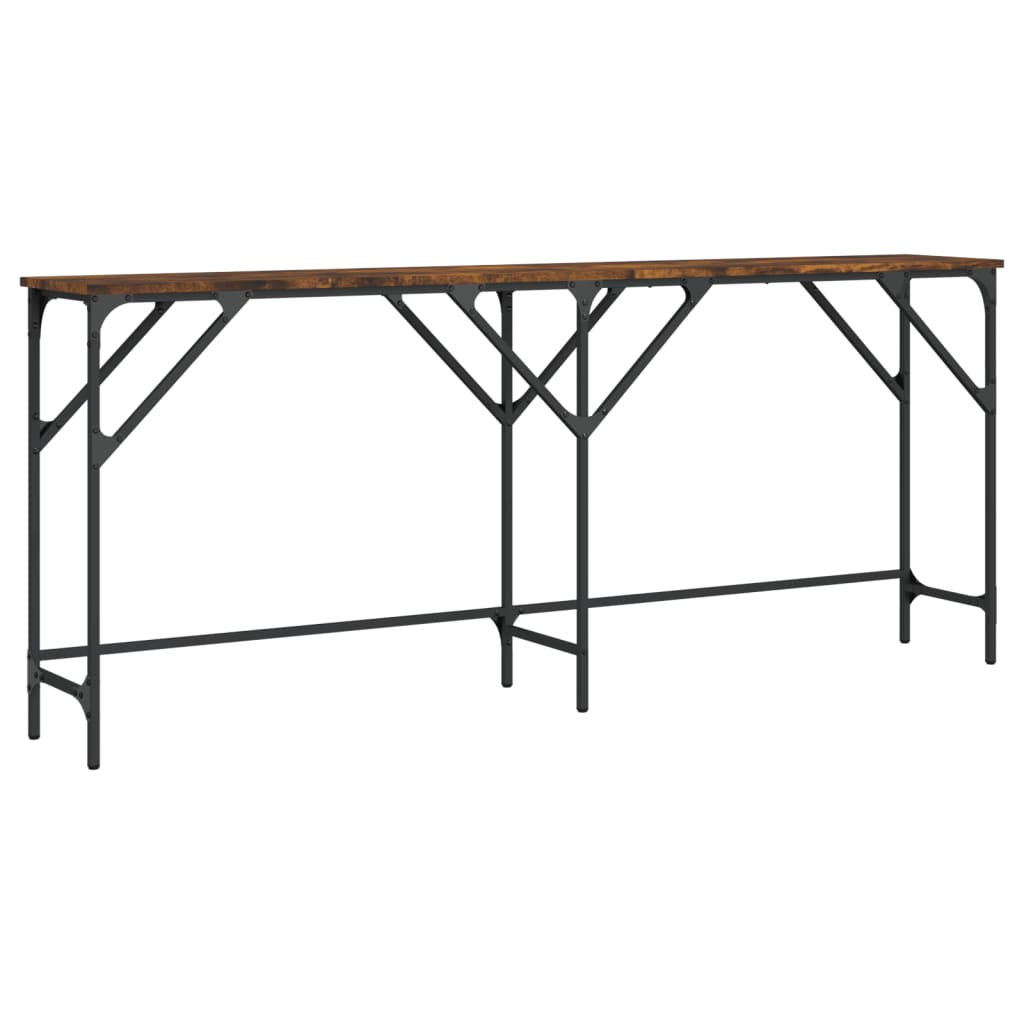 Console Table Smoked Oak Engineered Wood Large Adjustable Feet