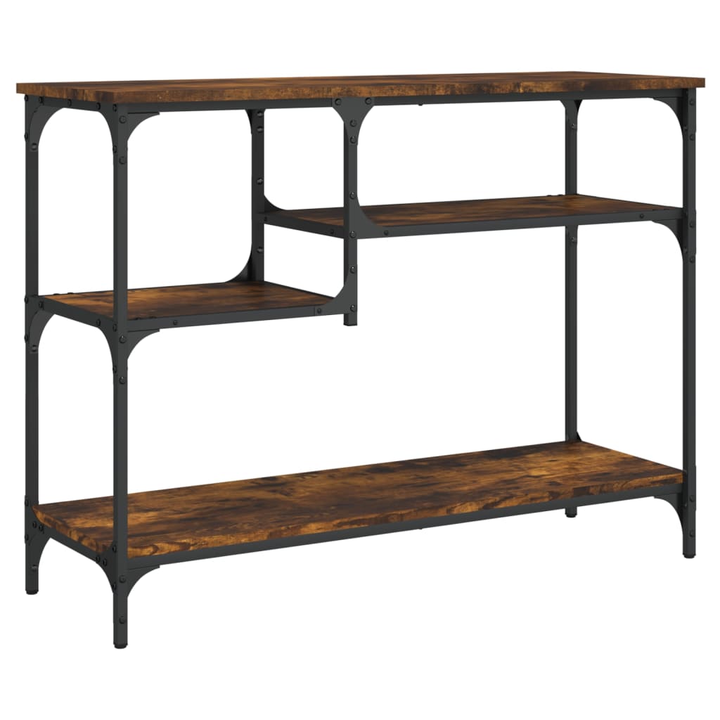 Console Table Smoked Oak Engineered wood, metal 39.4 x 13.8 in