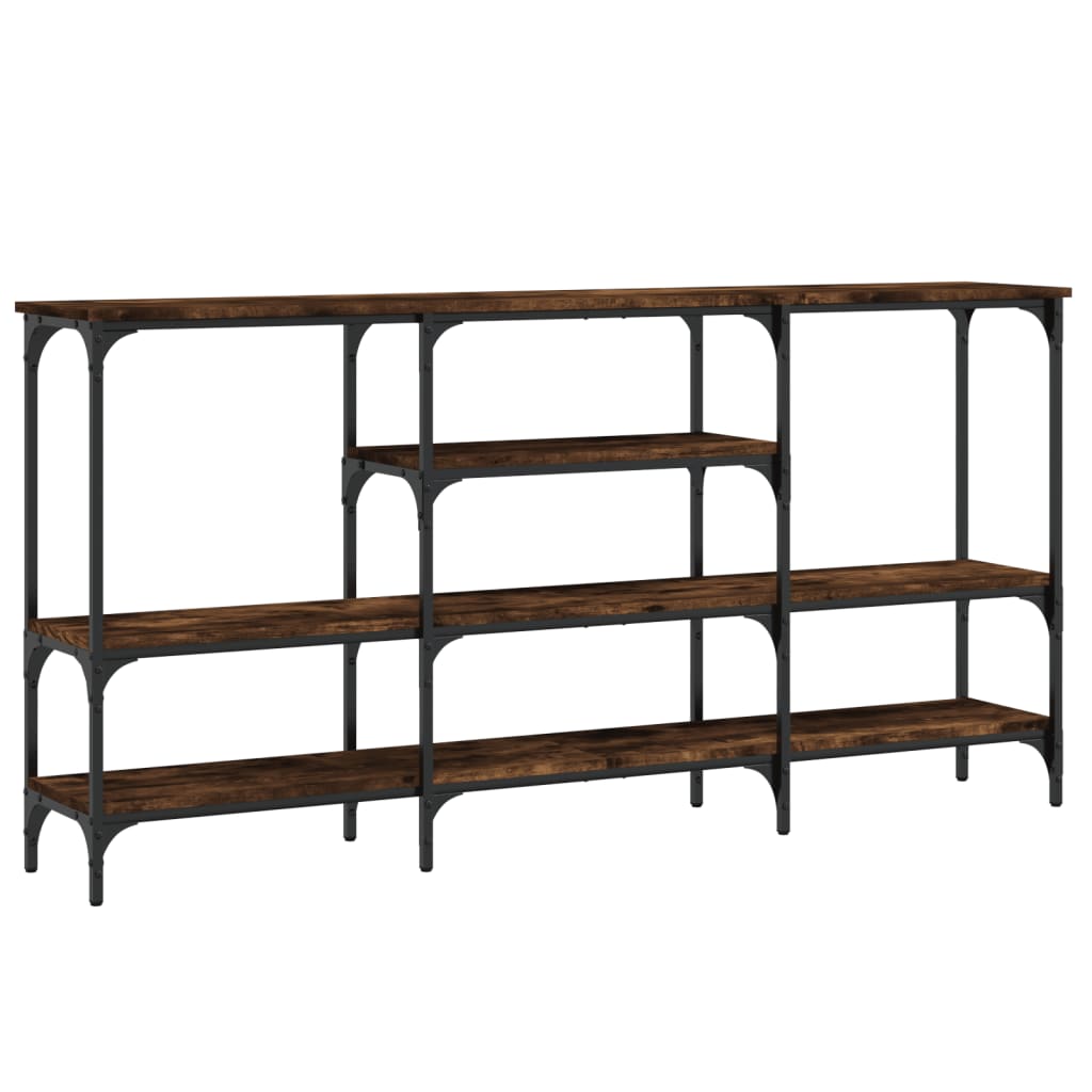 Console Table Smoked oak Engineered wood, metal 63.0x11.4x31.5 in