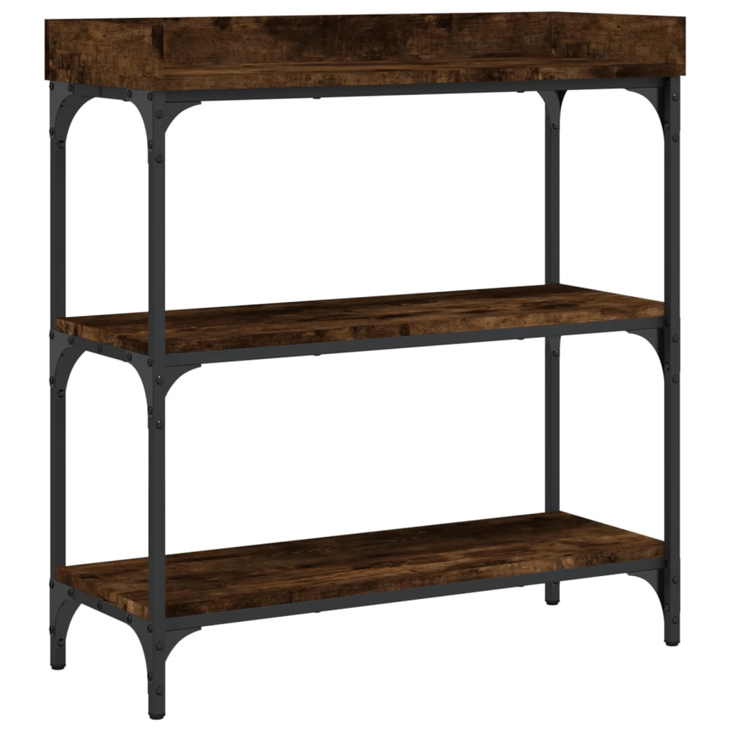 Console Table Smoked Oak Engineered wood, Metal Medium