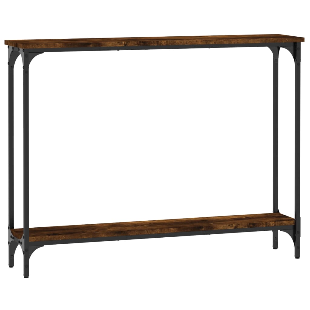 Console Table Smoked Oak Engineered wood Narrow Adjustable Feet