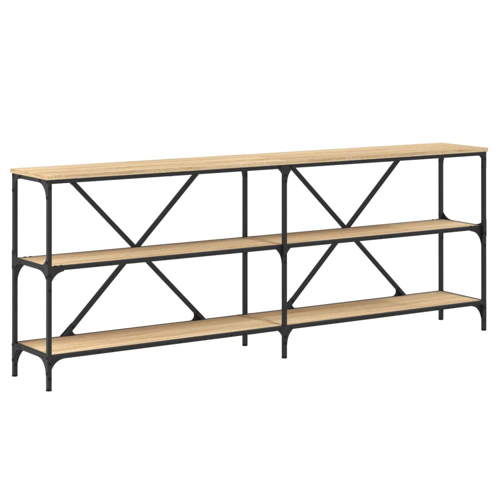 Console Table Sonoma Oak 78.7x11.8x29.5" Engineered Wood and Iron