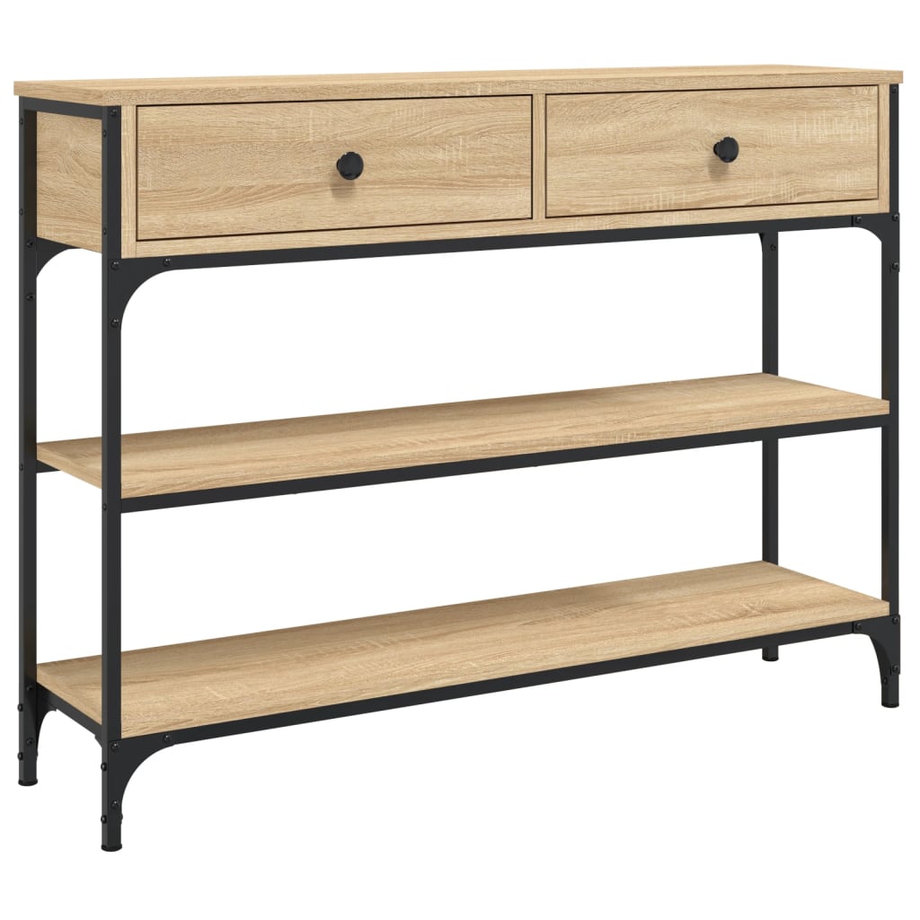 Console Table Sonoma Oak Engineered Wood Narrow Adjustable Feet