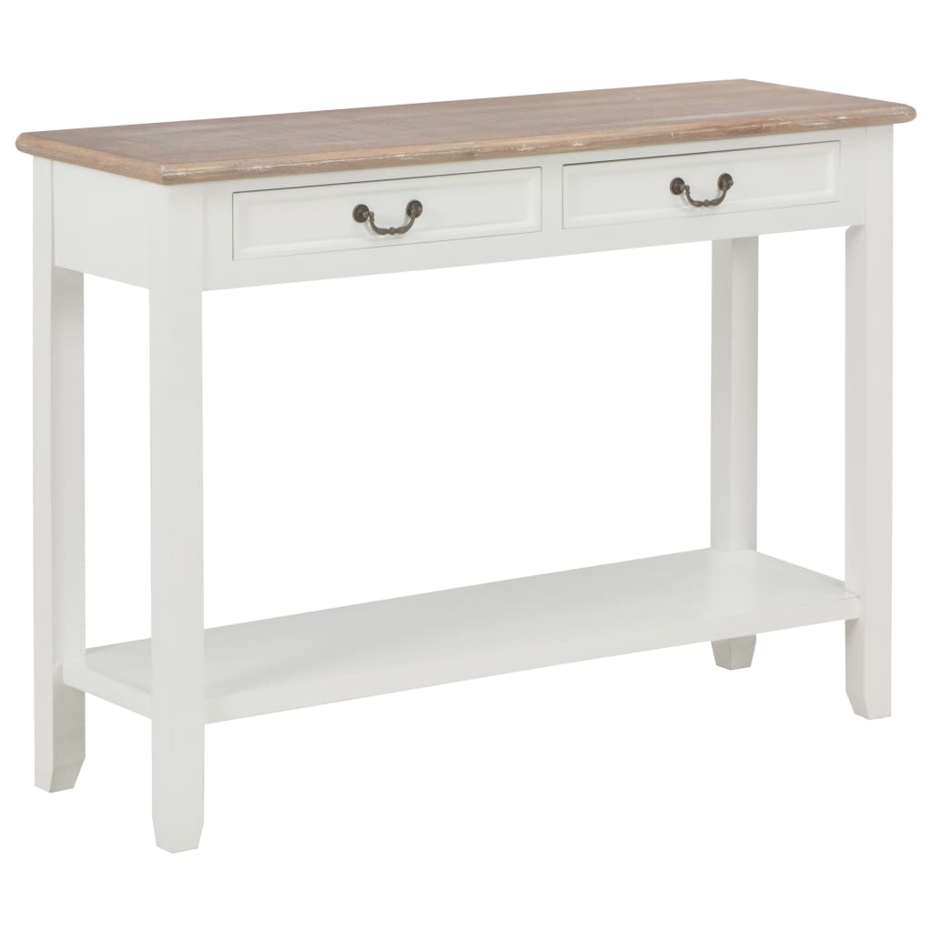 Console Table White and natural wood color