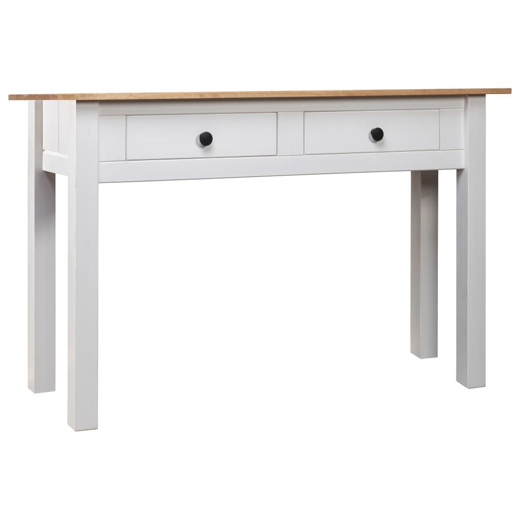 Console Table White and natural wood Solid pine wood One size