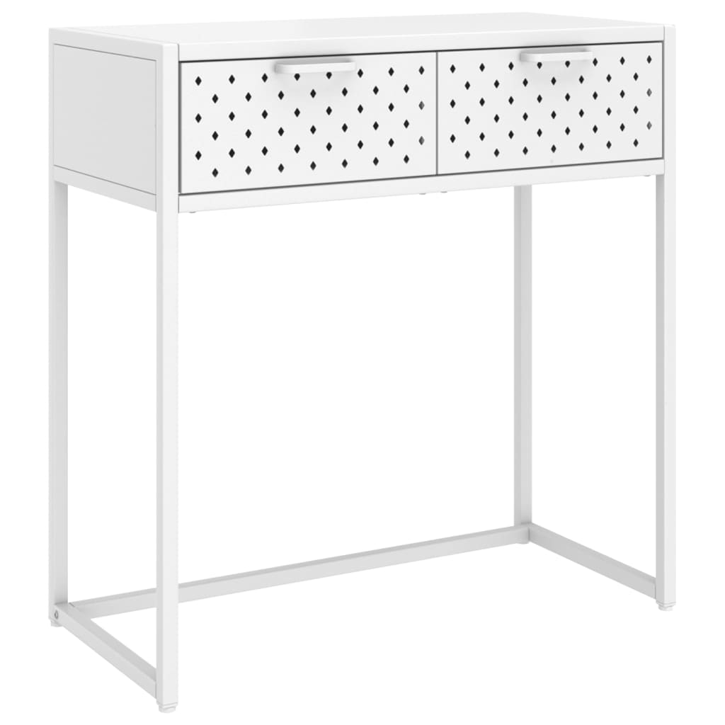 Console Table White Steel Standard Adjustable Feet
