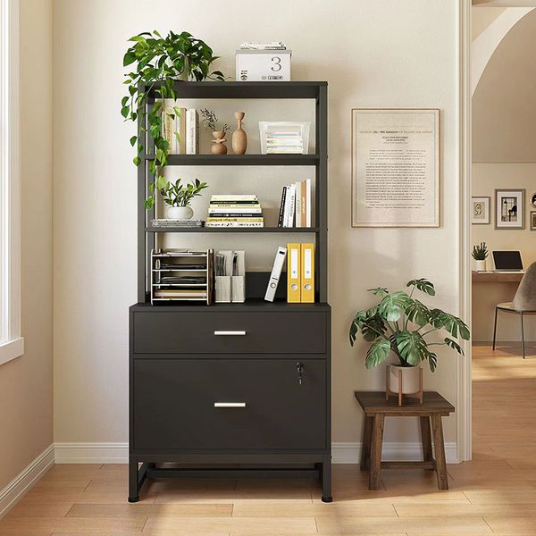Consulting price for custom modern-style iron and wood file cabinets and bookshelves