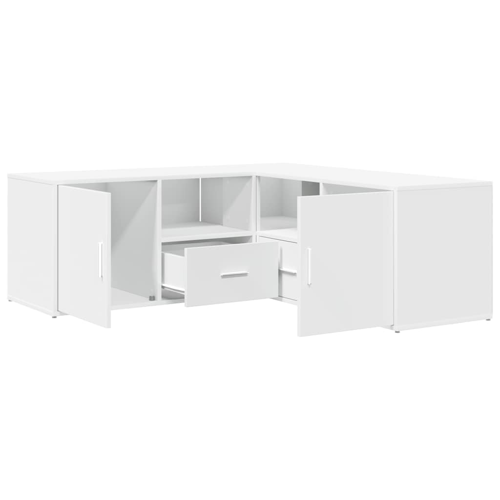 Corner Cabinet White Engineered Wood 78.7 in long, 17.7 in high