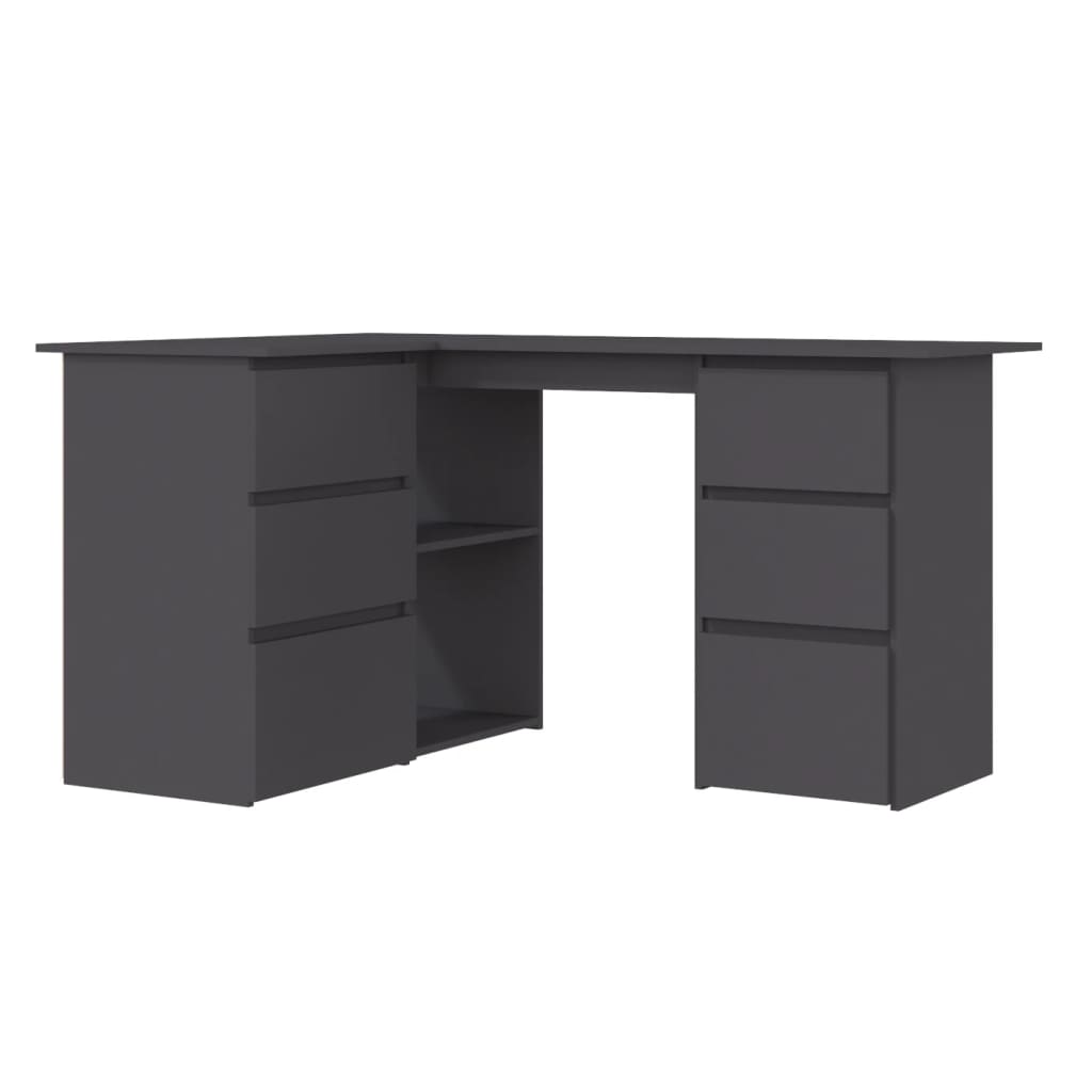 Corner Desk Gray Engineered wood Compact Corner Desk