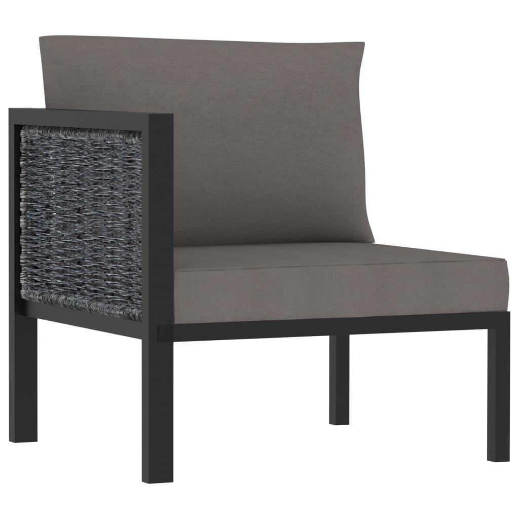 Corner Sofa Anthracite Poly rattan, aluminum, polyester Durable