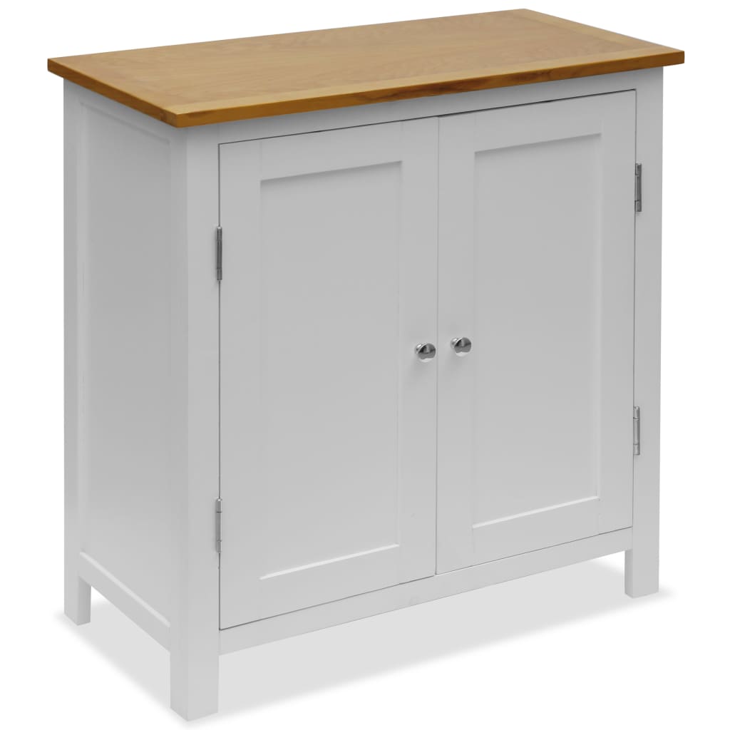 Cupboard White Solid Oak Wood Cupboard Rectangular Modern