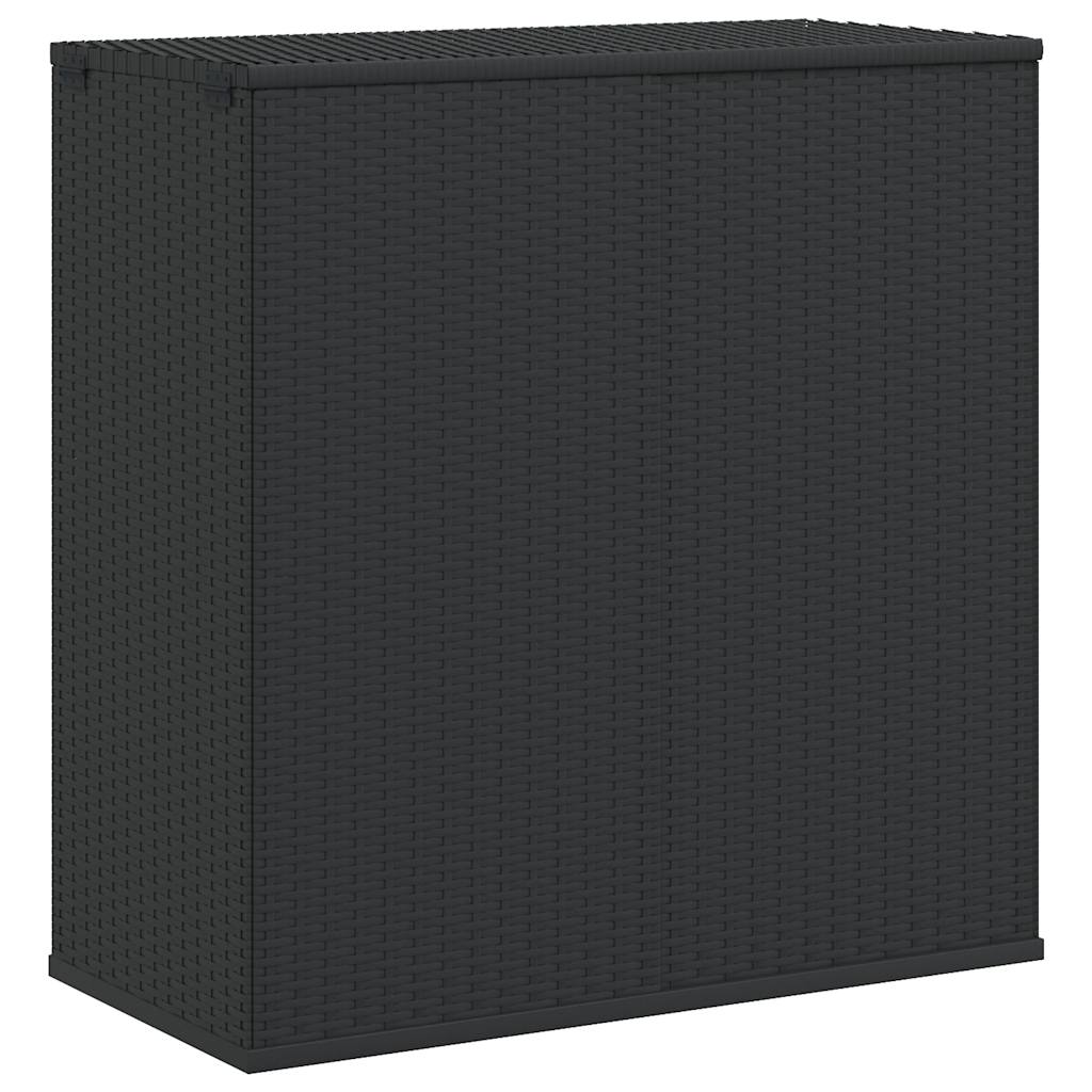 Cushion Box Black PE Rattan Large Cushion Box Rectangular