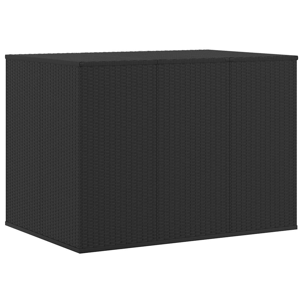 Cushion Box Black PE rattan, powder-coated steel