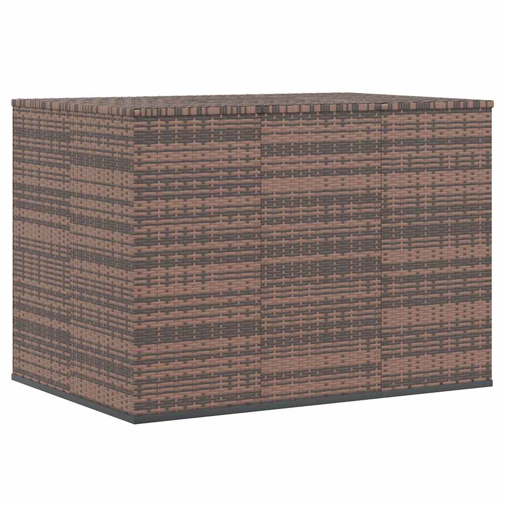 Cushion Box Brown PE rattan, powder-coated steel