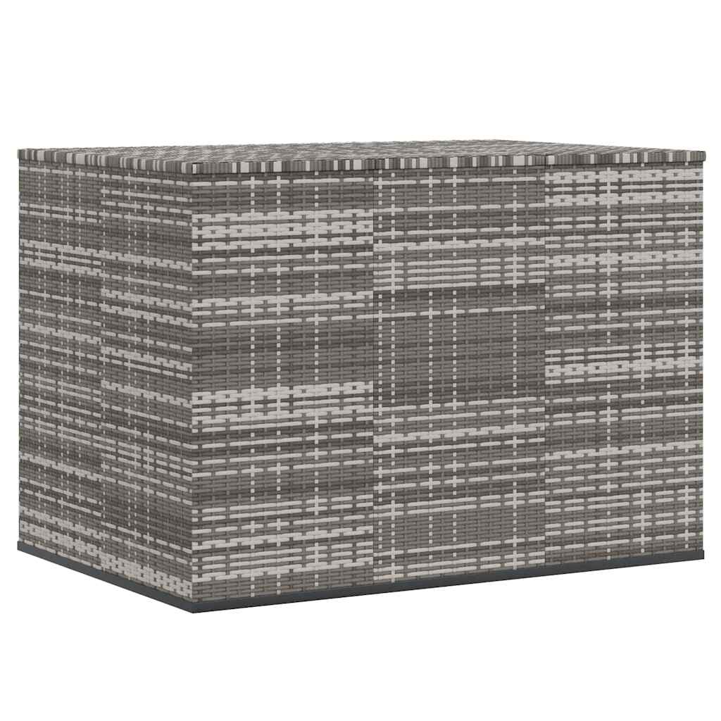 Cushion Box Gray PE rattan Large Cushion Box Rectangular
