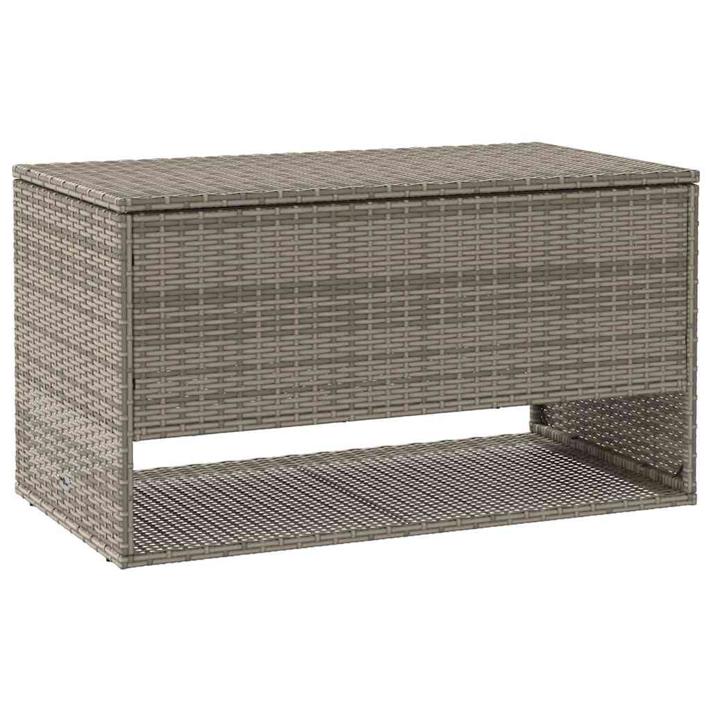 Cushion Box Grey PE rattan, powder-coated steel, polyester