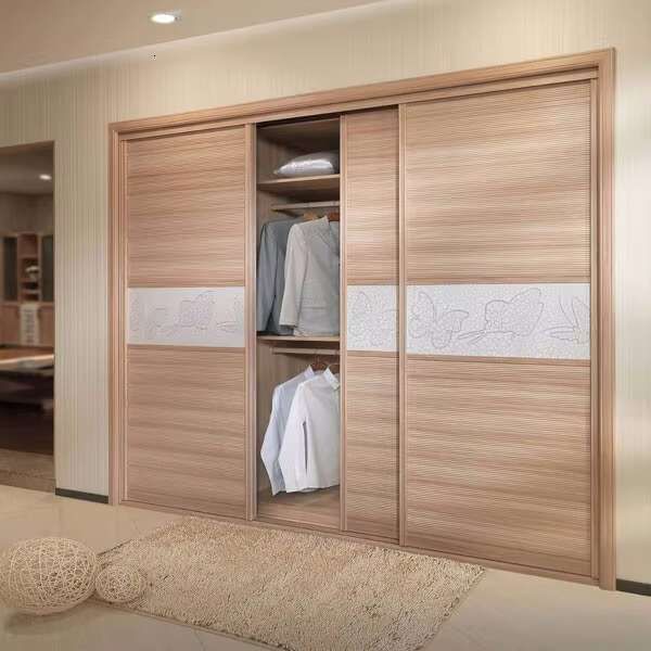 Custom modern sliding door wooden wardrobe closet. This is a made-to-order item; consult customer service before ordering