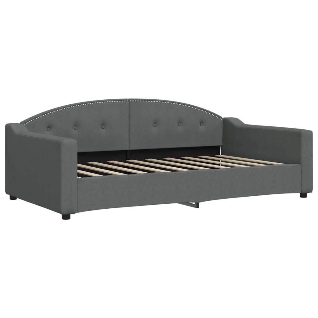 Day Bed Dark gray 100% polyester, metal, solid wood, foam Twin
