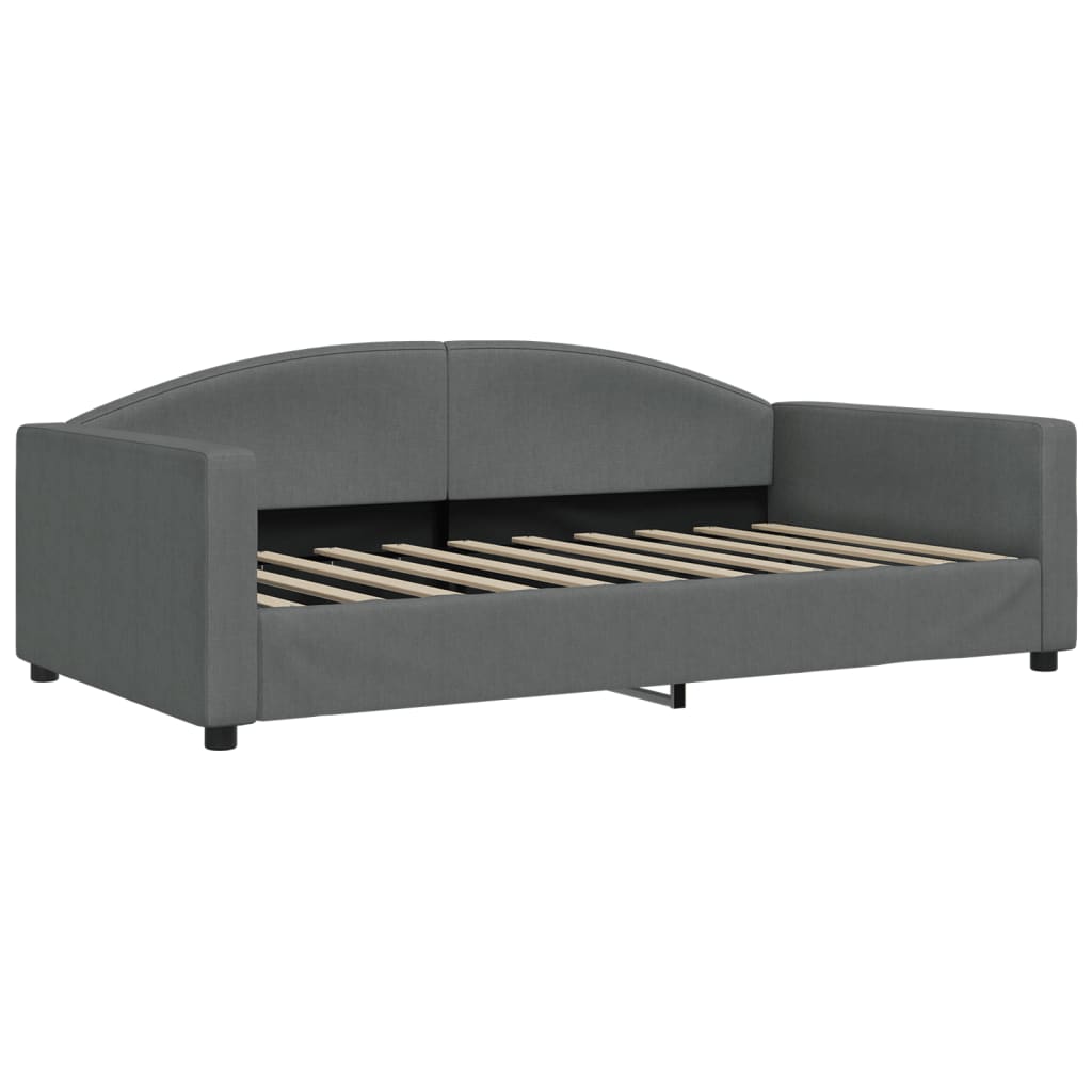 Day Bed Dark gray Polyester fabric, metal, solid wood, plywood slats