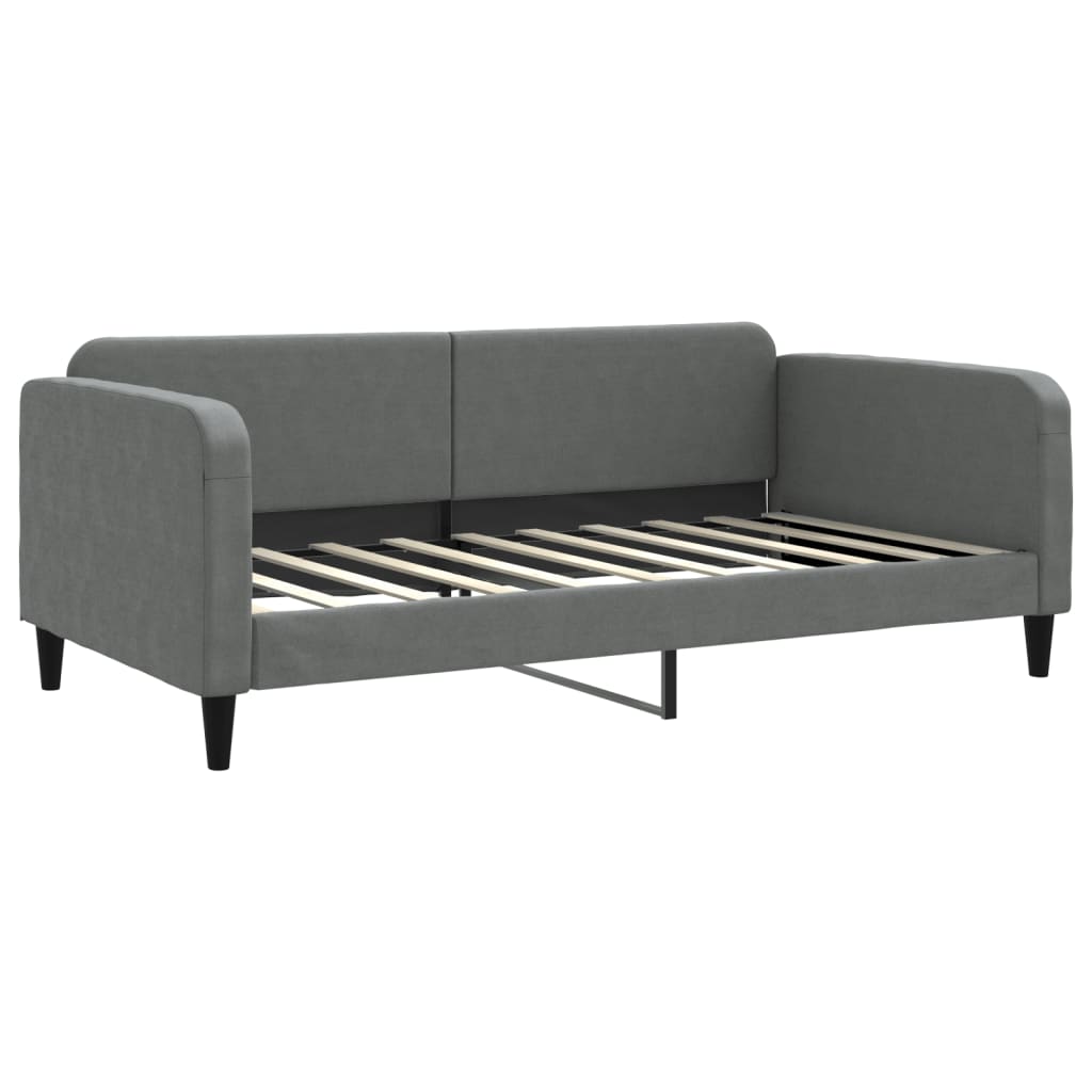 Day Bed Dark Gray Polyester, Metal, Solid Wood, Plywood Twin