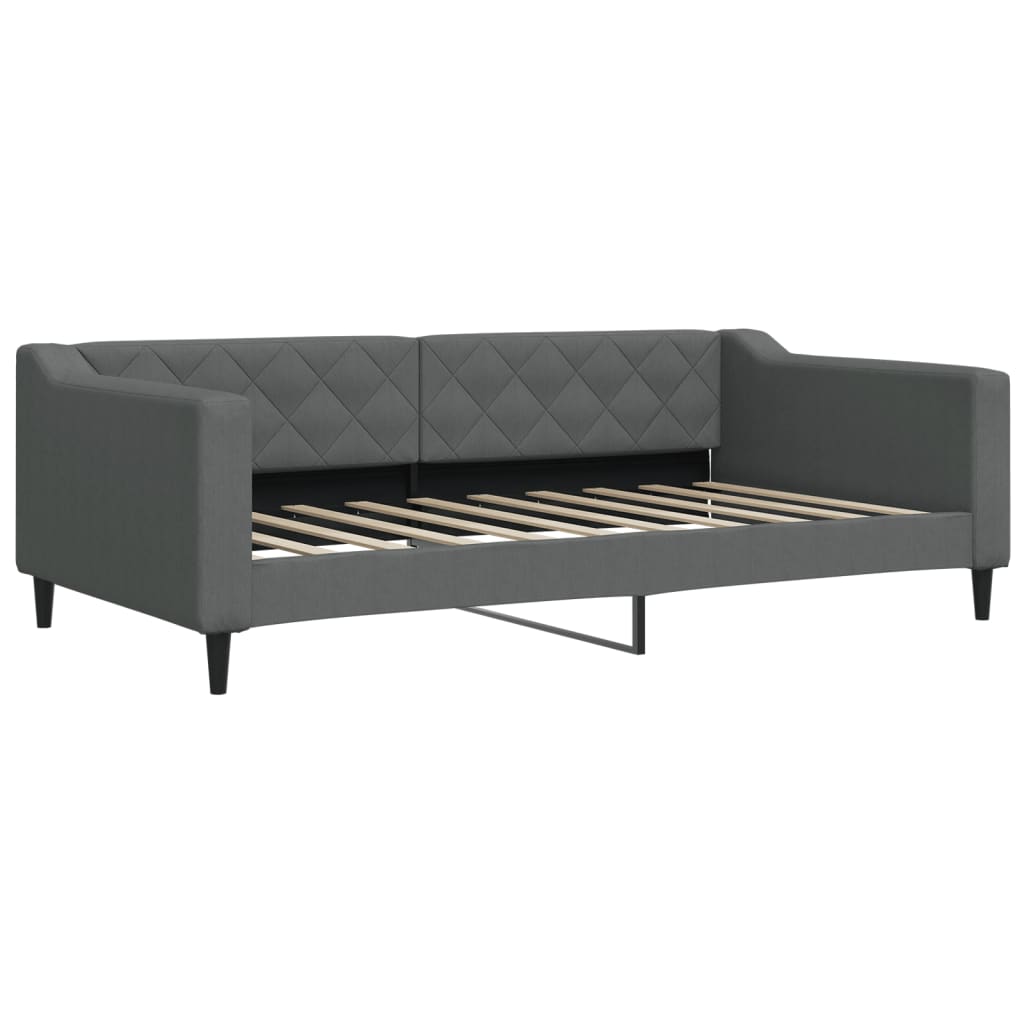 Day Bed Dark Gray Polyester, Metal, Solid Wood, Plywood Twin
