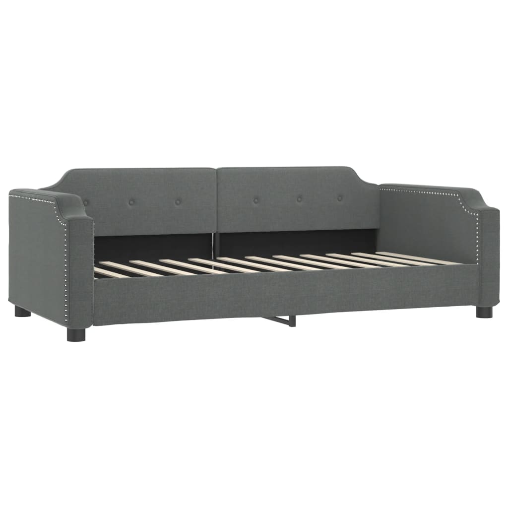 Day Bed Dark grey Polyester fabric, metal, solid wood, foam Twin